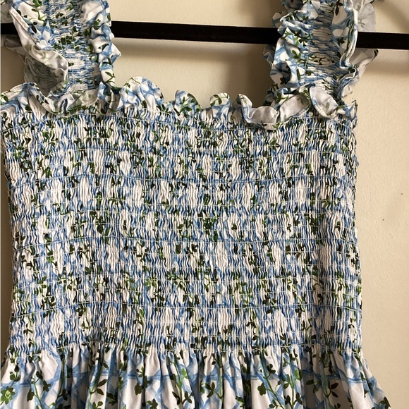 Hill House Home The Ellie Nap Dress Blue Basketweave Vine Size XS - Picture 3 of 14
